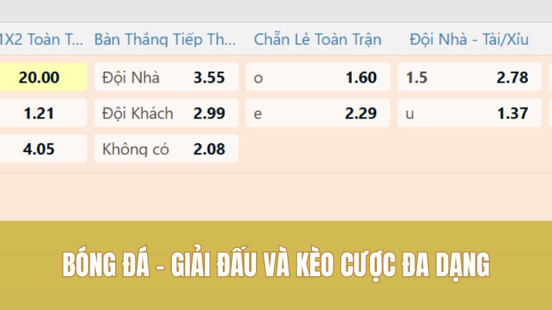 Bóng đá – giải đấu và kèo cược đa dạng