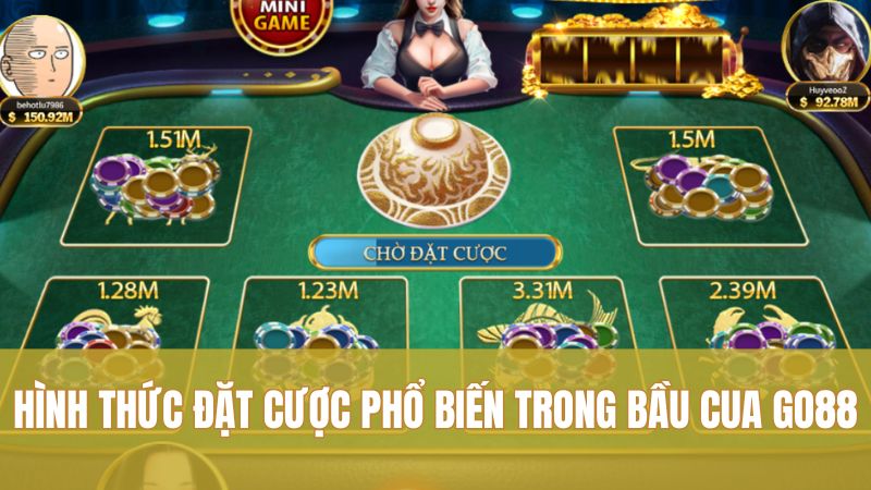 Hình thức đặt cược phổ biến trong Bầu Cua GO88