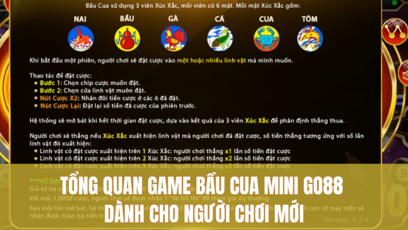 Tổng quan Game Bầu Cua Mini GO88 dành cho người chơi mới